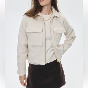 Brand New Cream Boucle Teddy Jacket